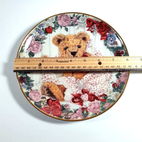 A Valentine For Teddy Sarah Bengry Vintage Plate Collectable Franklin Mint - Picture 2 of 3